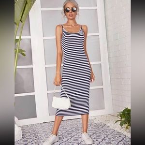Stripped Form Fitted Dress